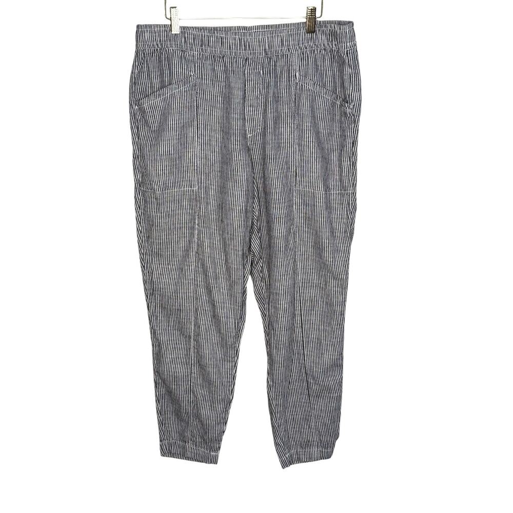 Old Navy navy and white stripe women’s linen pant size large